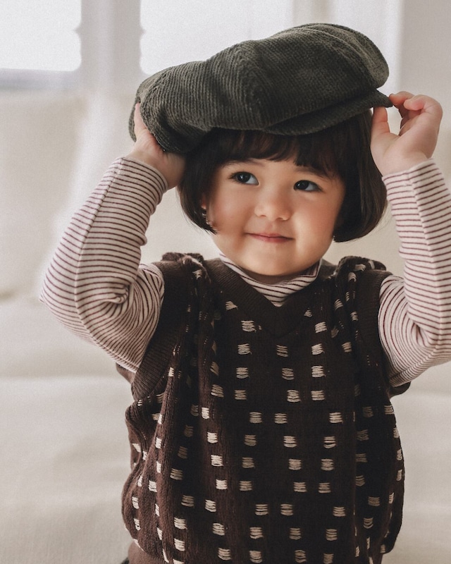 予約⌇onu/ Soft stripe half turtleneck