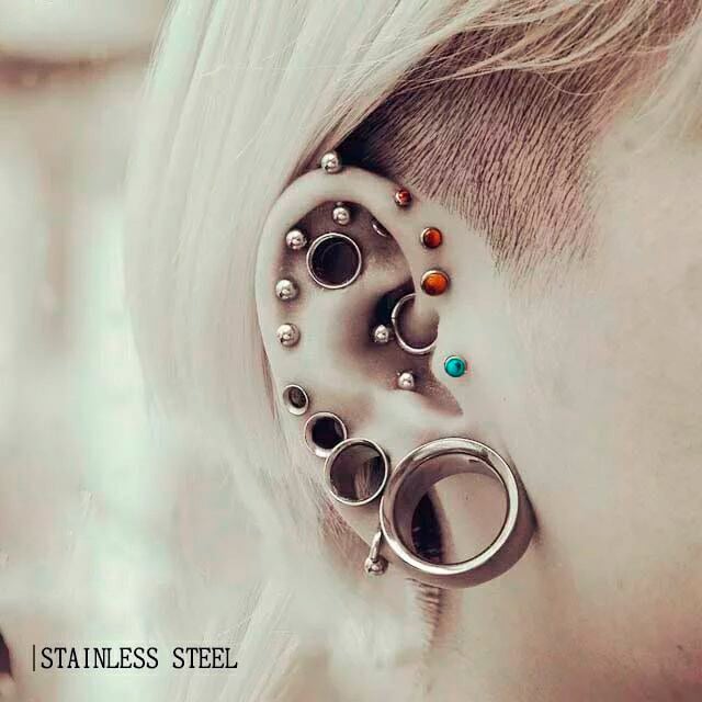 拡張ピアス 2g 0g スタンダード ロング インターナル ダブルフレア