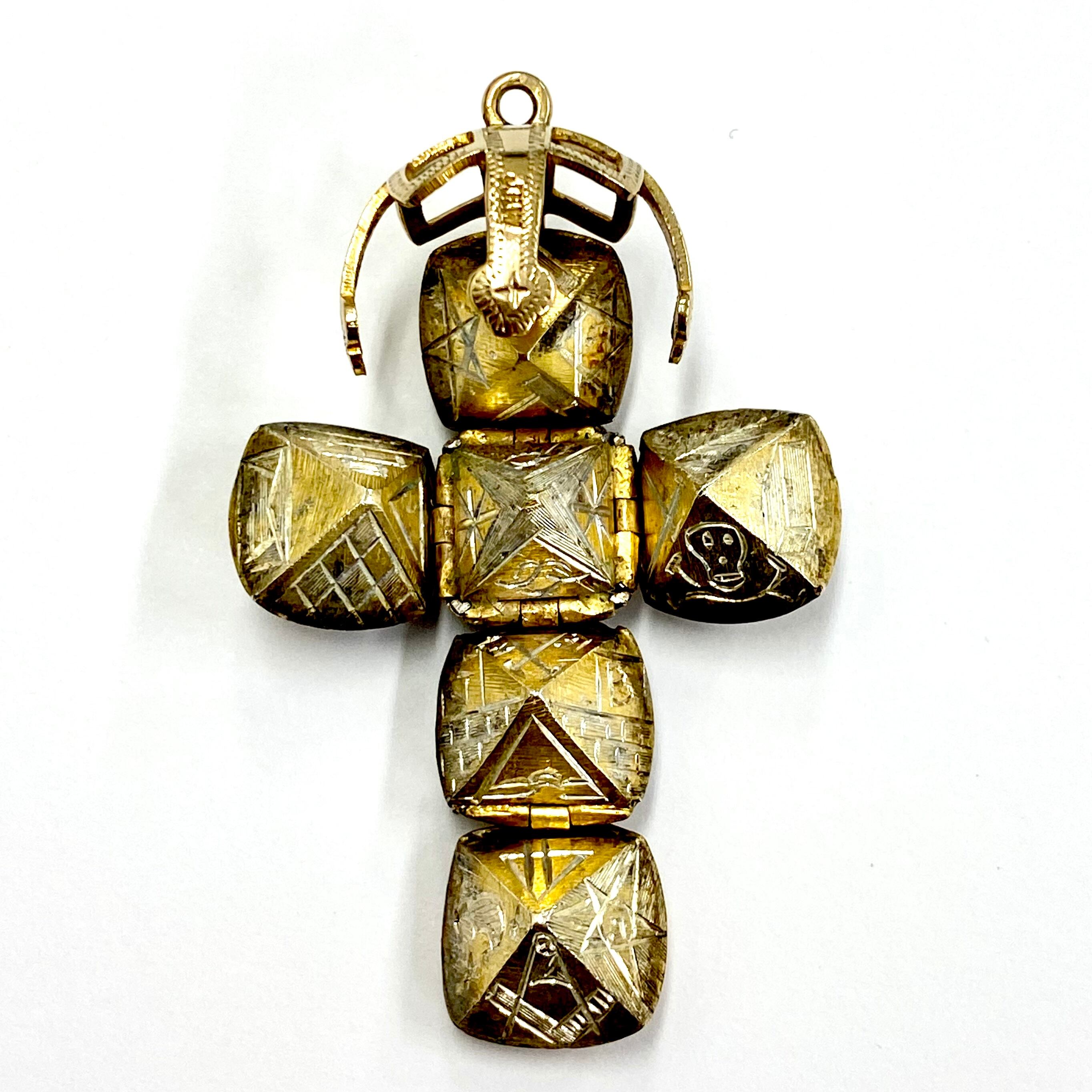 イギリス フリーメイソンの十字架 マソニックボール フォブ  