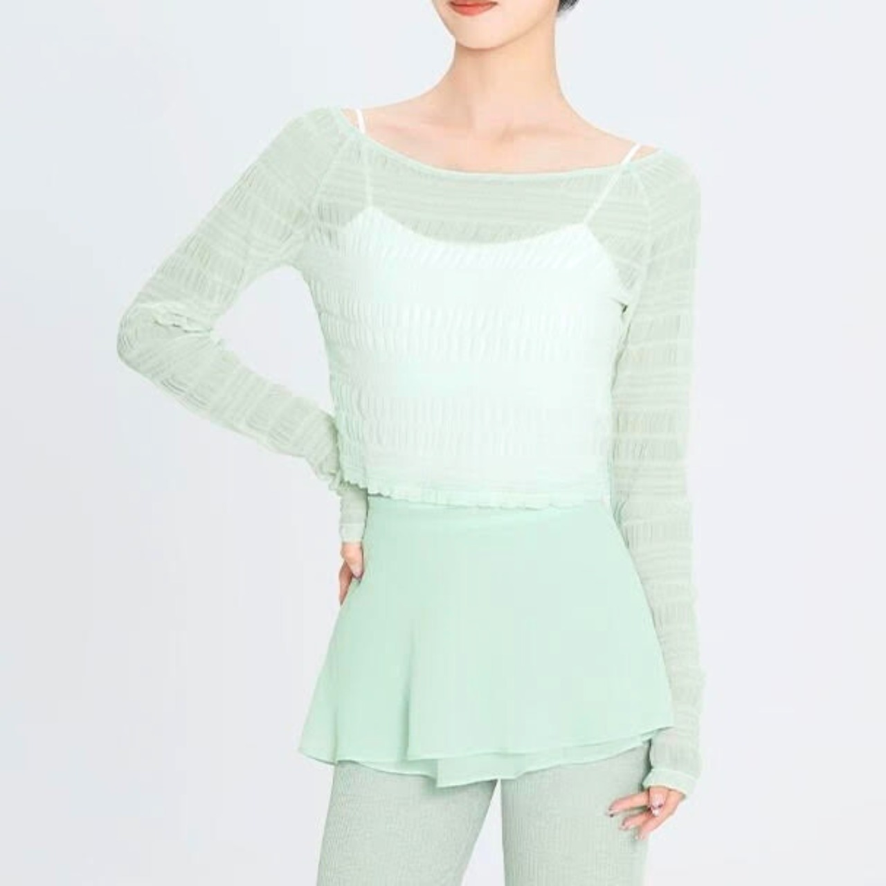 リップル ボートネックトップス 8色展開 L1398