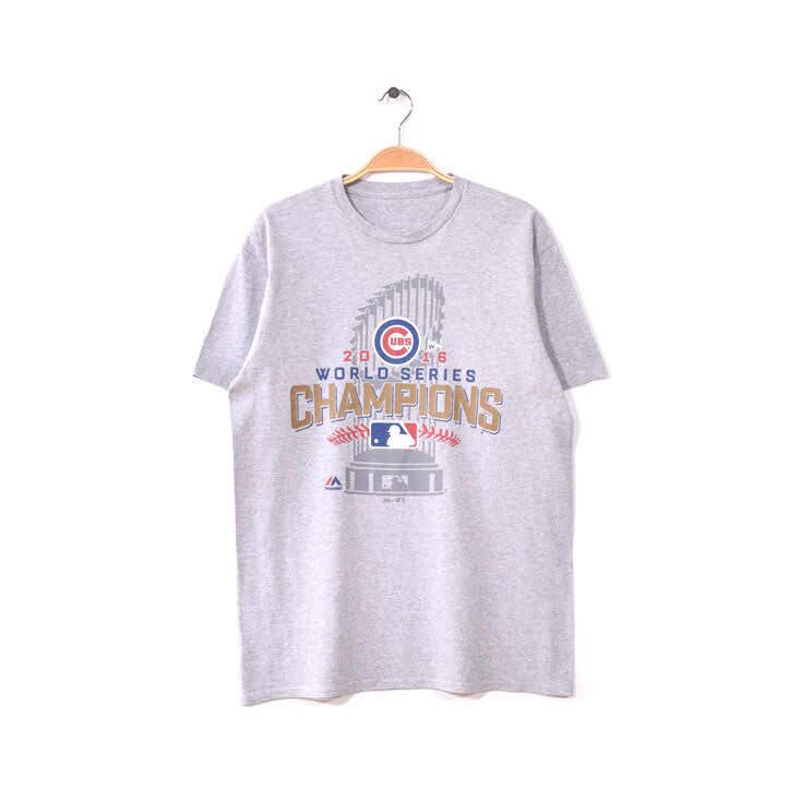 マジェスティック MLB ワールドシリーズ シカゴ カブス クルーネック 半袖 Tシャツ メンズM ベースボール 古着 @BB0490 | ヤング衣料店 powered by BASE