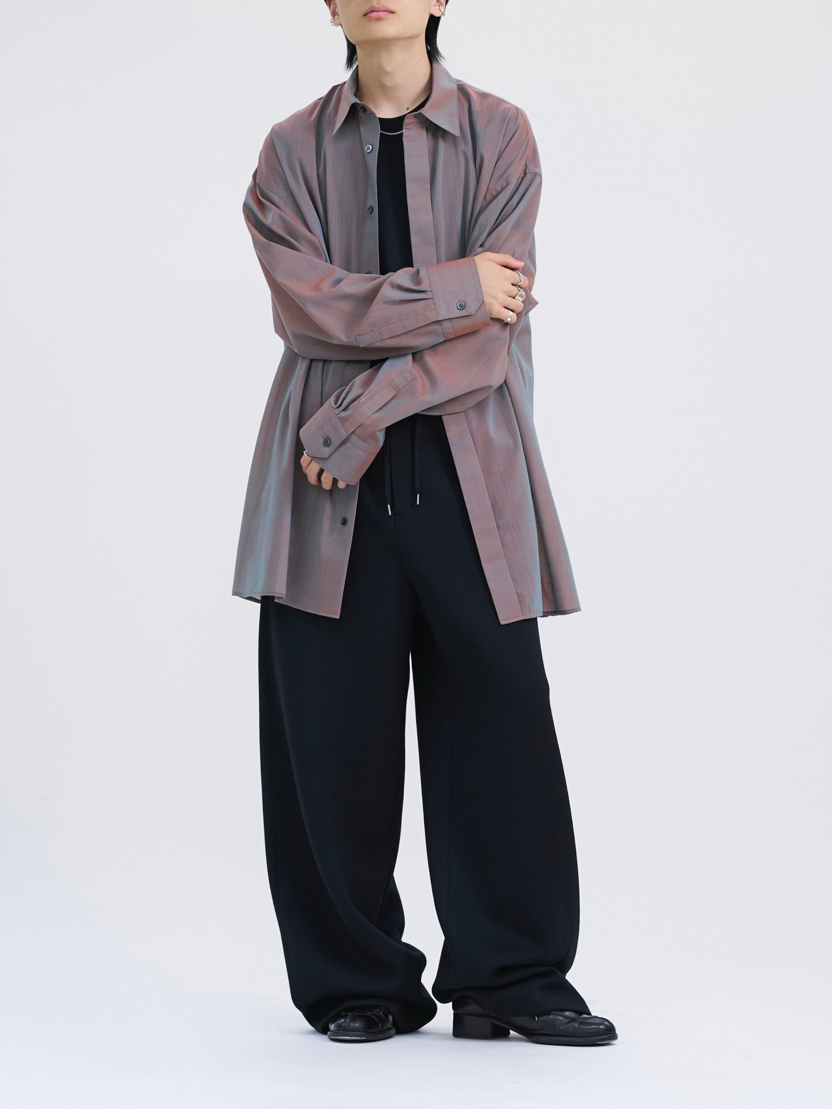 OVERSIZED CHAMBRAY SHIRT【GREIGE】 | lapiis