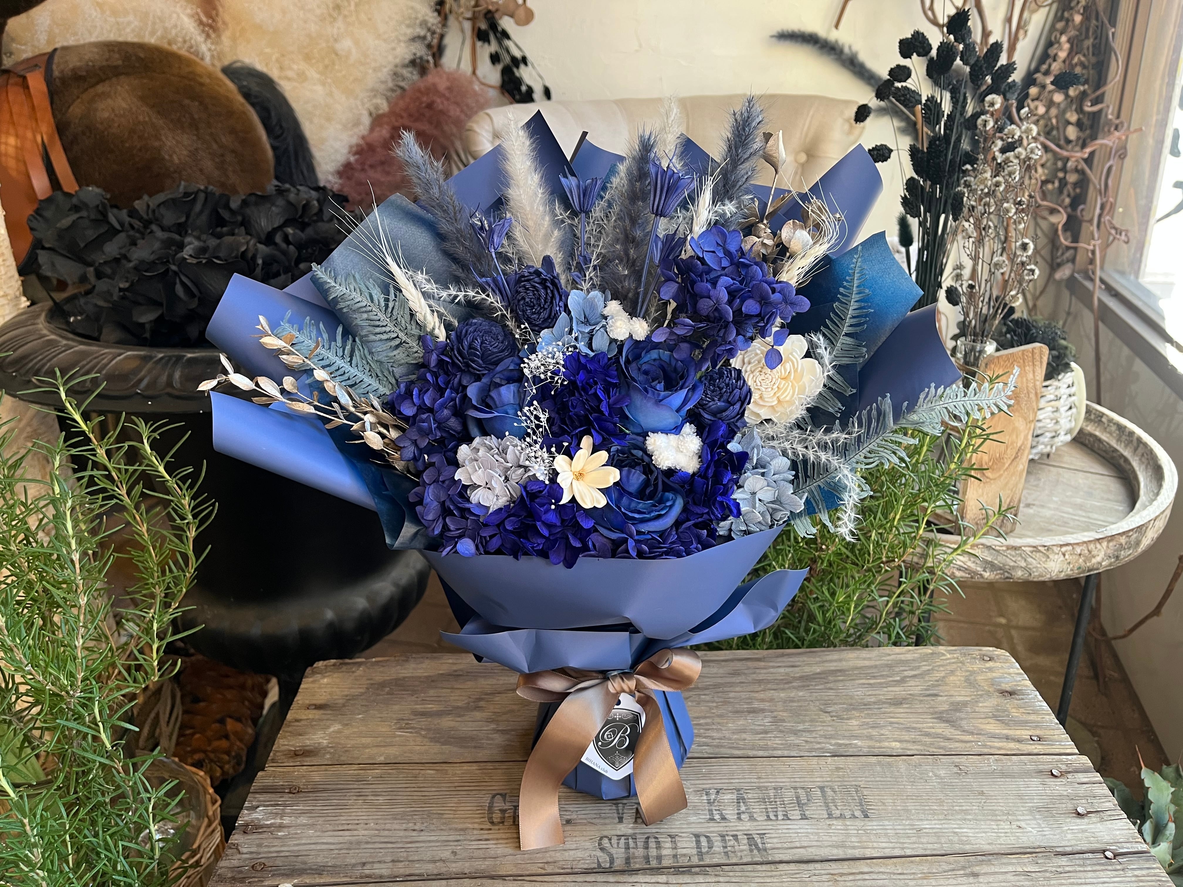 プリザーブドフラワー 花束 ギフト｜スタンディングブーケ（自立型