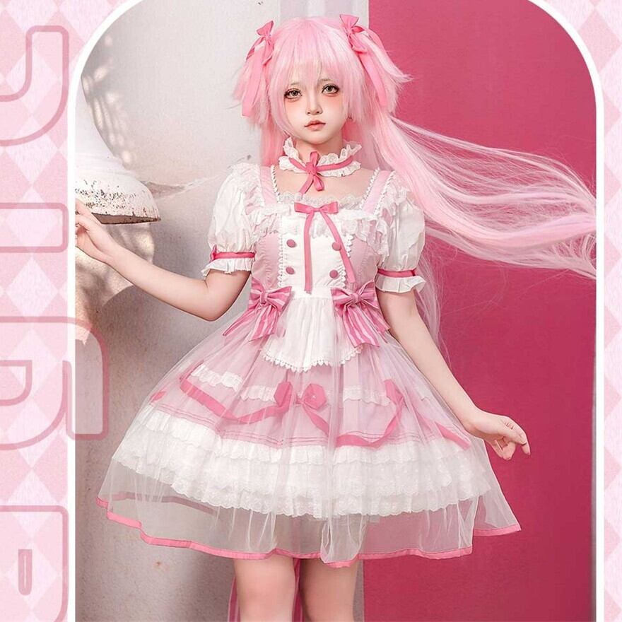 夢かわいい 甘々 ワンピース バックリボン付き パステルピンク コン