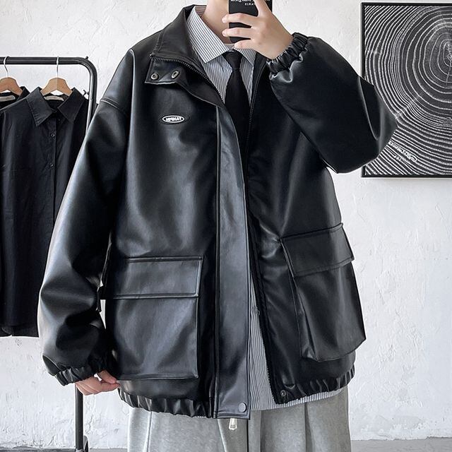 予約販売】レザージャケット ブルゾン アウター ショート丈 バック