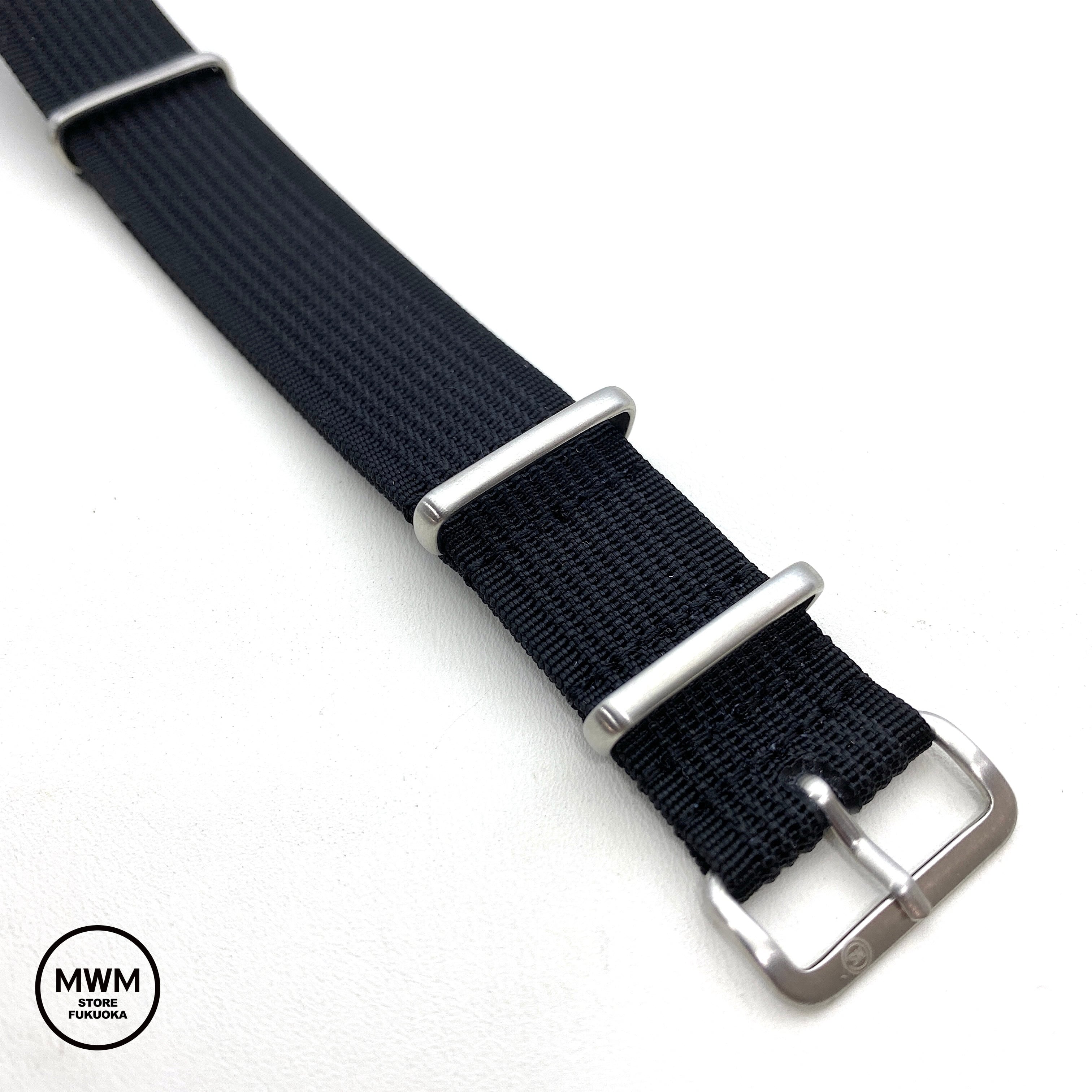 リブラインNATOストラップ ブラック 18/20/21mm 腕時計ベルト | MWM