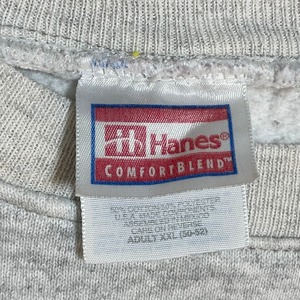 【HANES】90s USA素材 プリント スウェット トレーナー プルオーバー XX-LARGE グレー US古着