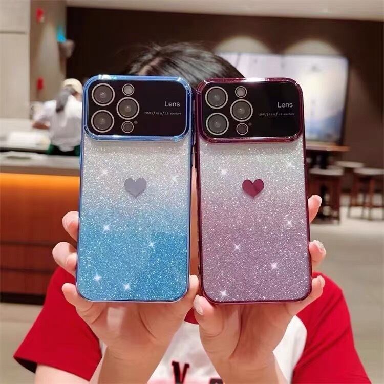iPhoneケース iPhone15 iPhone14 ラメシート キラキラ ハート メッキ