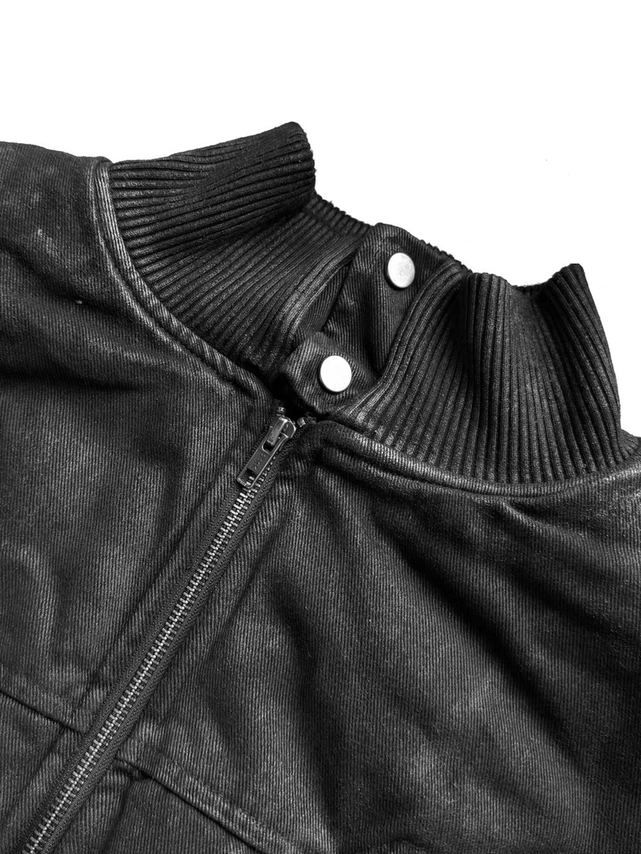 【CinderVein】Wax Coated Distressed Bomber Jacket