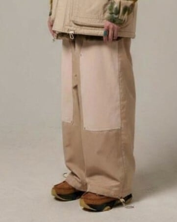Glossy Hybrid Work Pants / Nude Beige