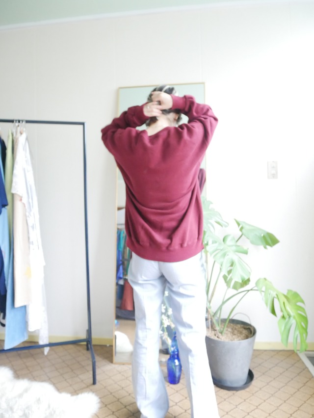 80s-90s MADE IN USA Solid Sweatshirt / Burgundy