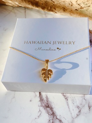 【Small】Monstera necklace Hawaiianjewelry small(ハワイアンジュエリーモンステラネックレス 小)