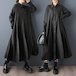 新品 大きいサイズ 秋冬 黒 シャツワンピース ロング ゆったり モード