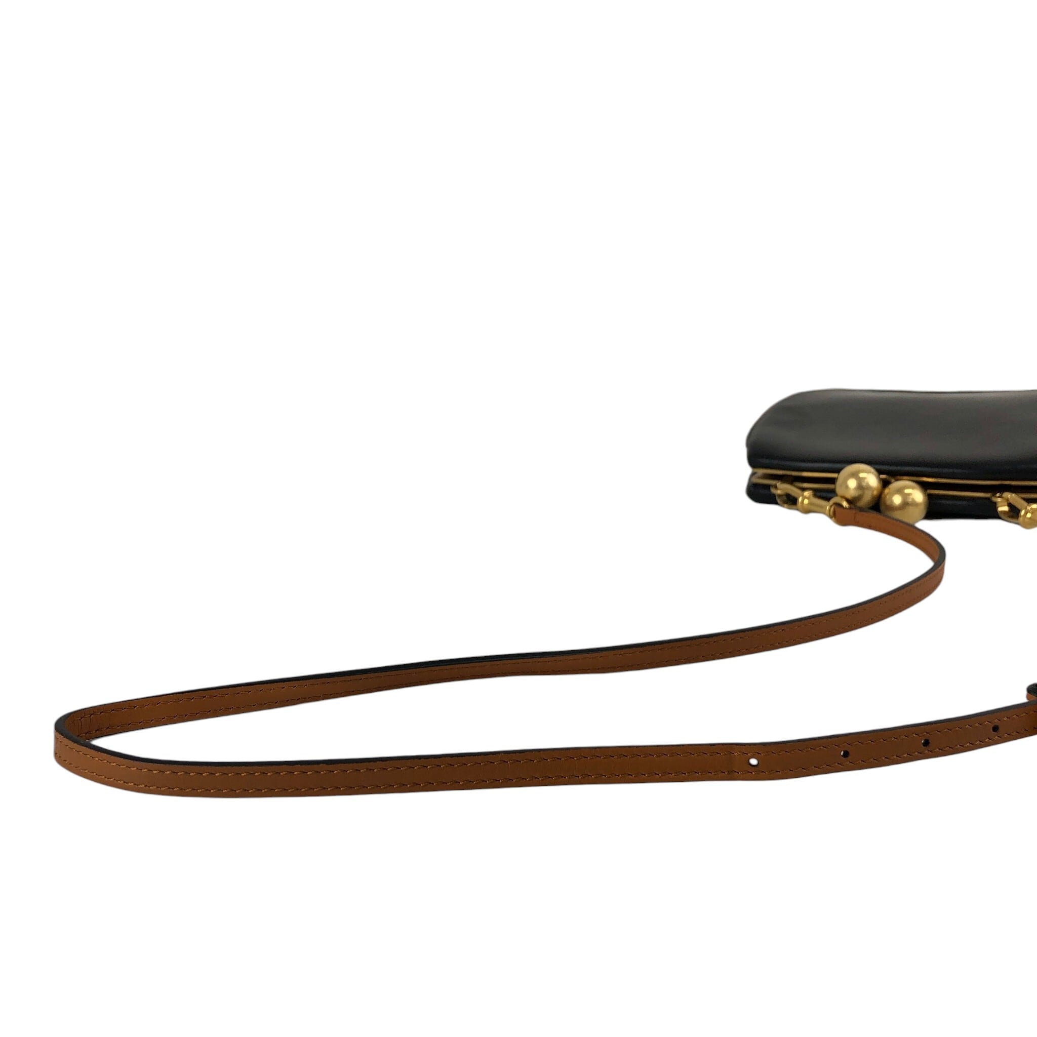 BURBERRY バーバリー ショルダーバッグ ブラック がま口 レザー ミニ