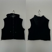Wzipフリースフーディーvest/ブラック