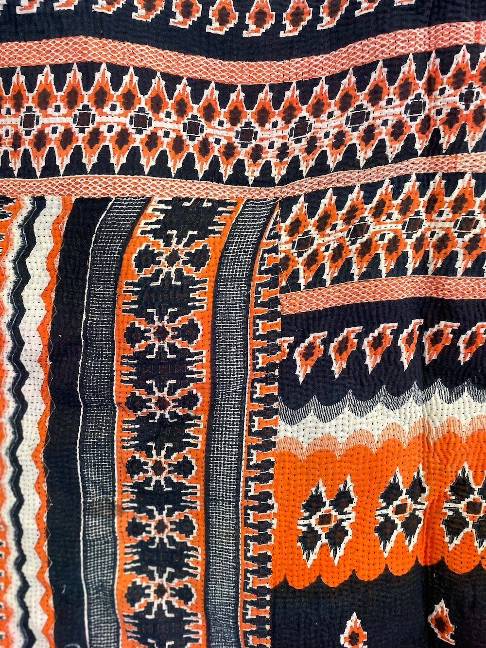 ヴィンテージ　カンタキルト/ラリーキルト 1点物】大判 Vintage kantha quilt no.126 カンタキルト ラリーキルト