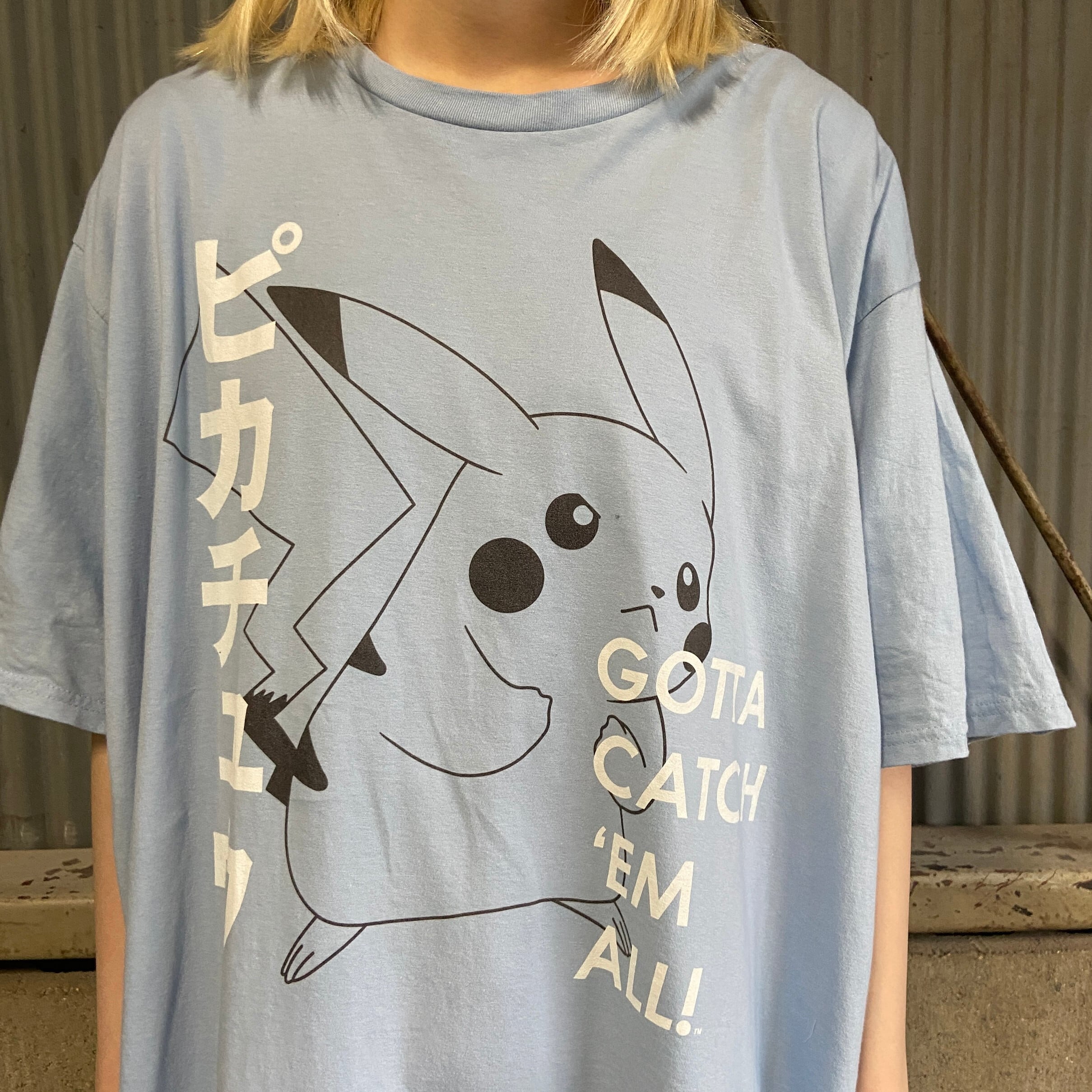 ビッグサイズ ポケモン ピカチュウ キャラクタープリントTシャツ 