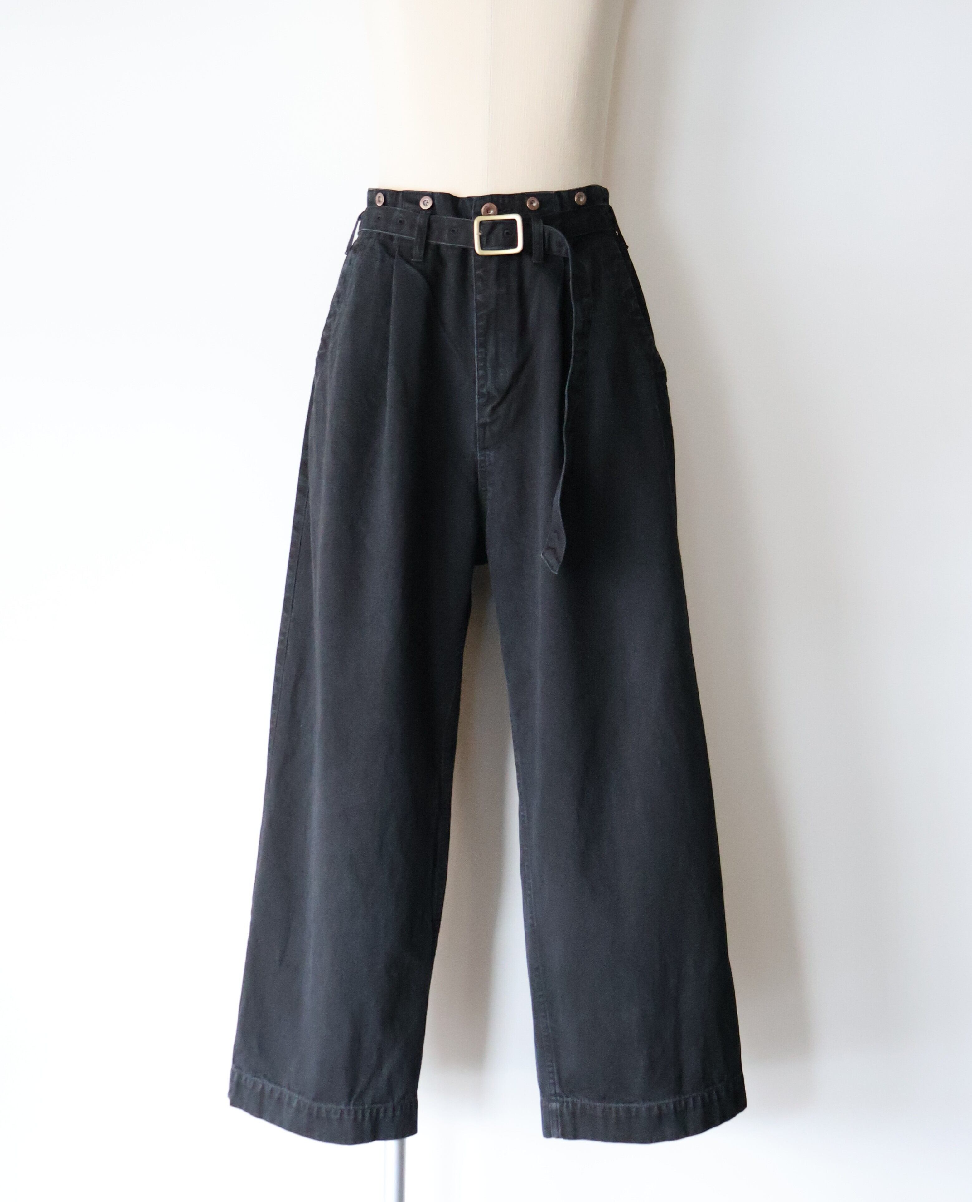 Gurank “ CH belted work pants ( Black )” | H.inch