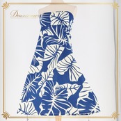 フラダンス 衣装 ワンピース ドレス ブルー系 ホワイト系 ツーカラー チューブトップ かわいい 華やか 鮮やか 明るい 爽やか 青 白 ハワイアン アロハ ハワイアンプリント フラ ダンス レッスン 練習 リゾート ビーチ カジュアル おしゃれ パーティー