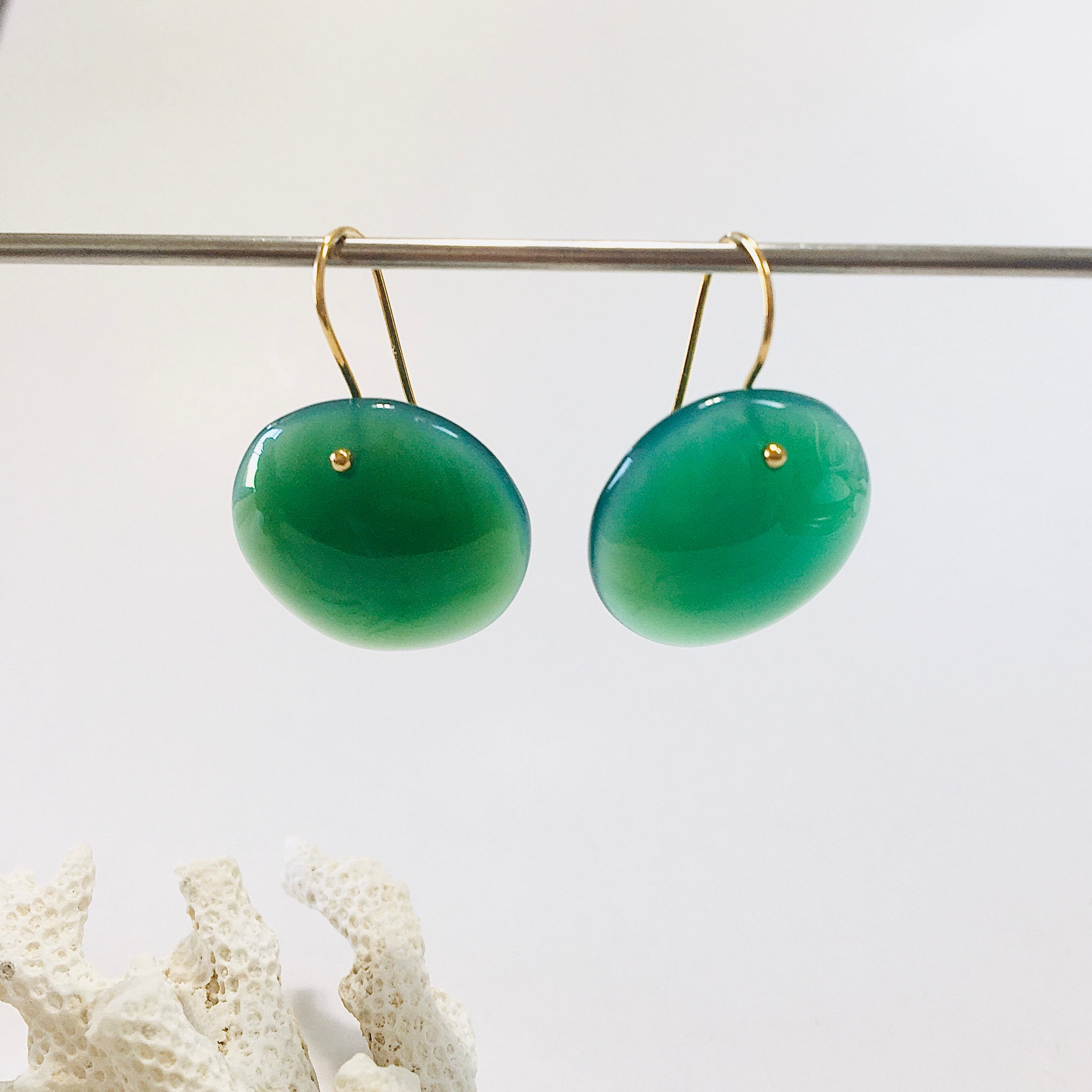 K18 クリソプレーズピアス | colorfeel
