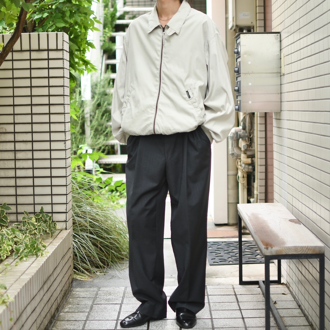 weatherproof smooth blouson ivory