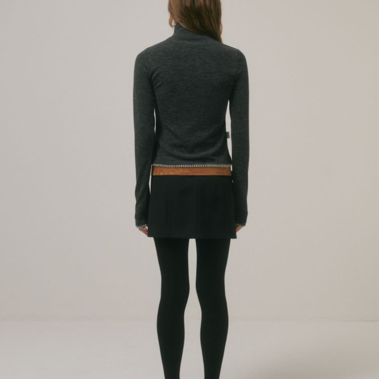 Stitch Rib Knit High Neck【2color】 T3580