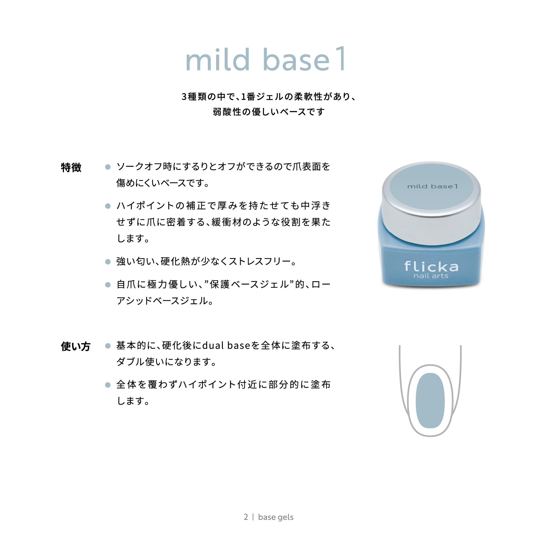 単品】flicka nail arts：Base Gel｜ベースジェル | hbaz official