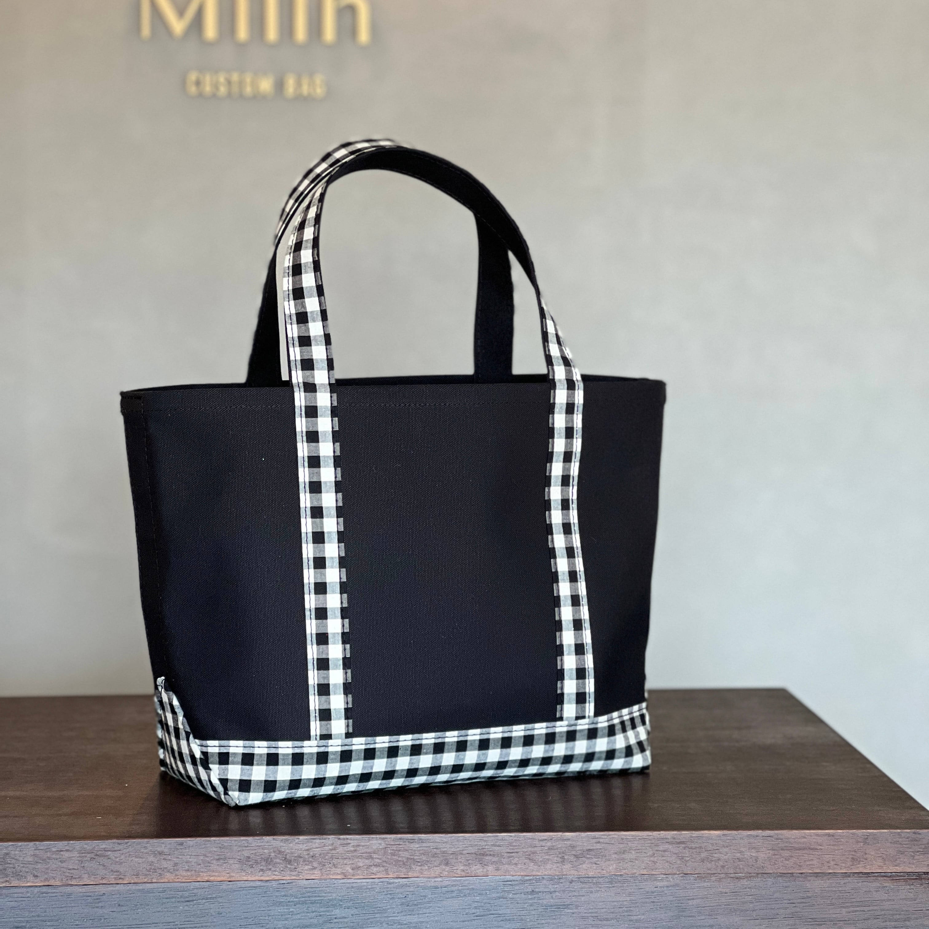 キャンバストート L │ 綿麻ギンガムチェック | CUSTOM BAG Milih