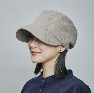 【2026AW】ウールリネン キャップ|ベージュ/ブラック Wool & Linen Cap