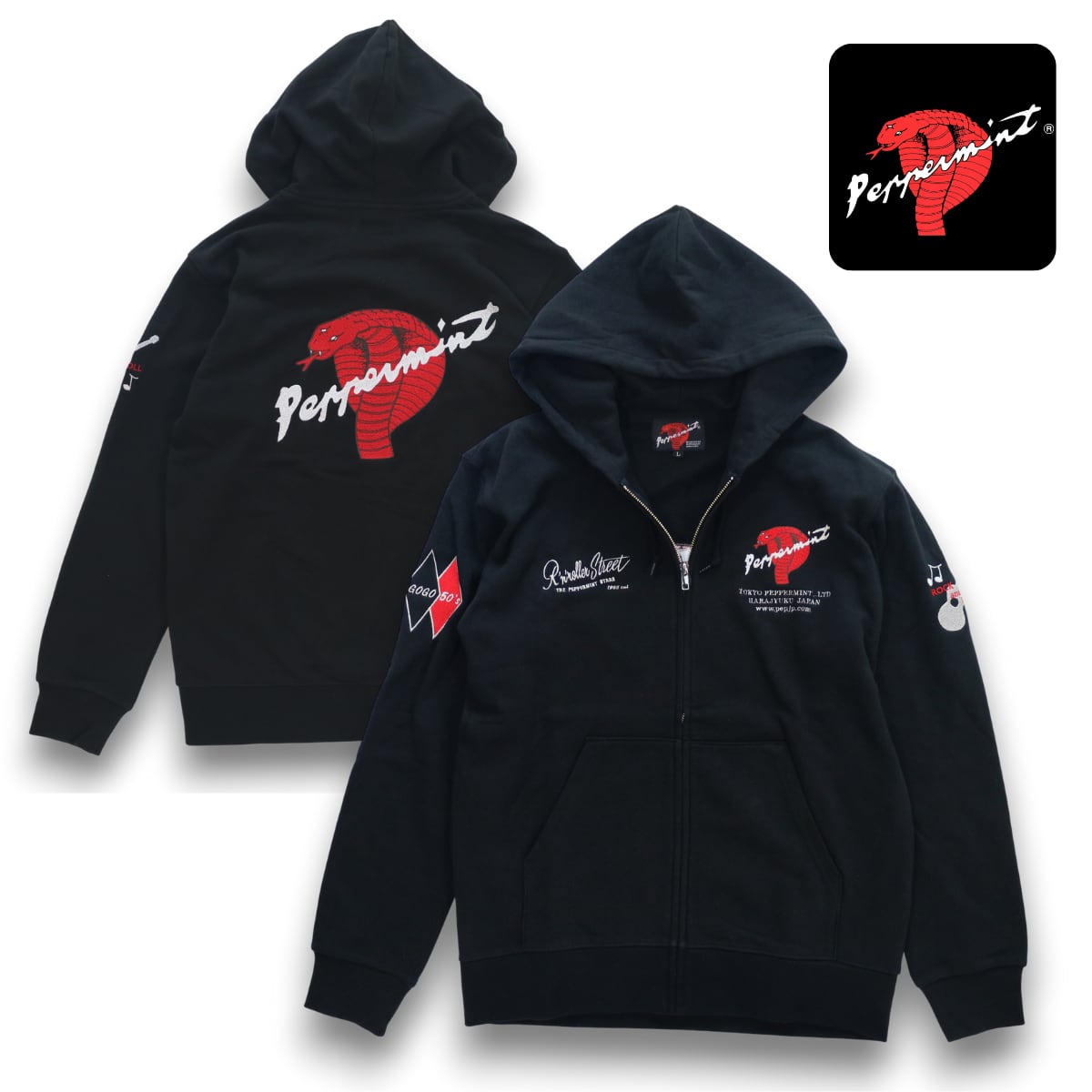 期間限定 刺繍ジップパーカー EMB COBRA ZIP HOODY RSH-3685 TOKYO