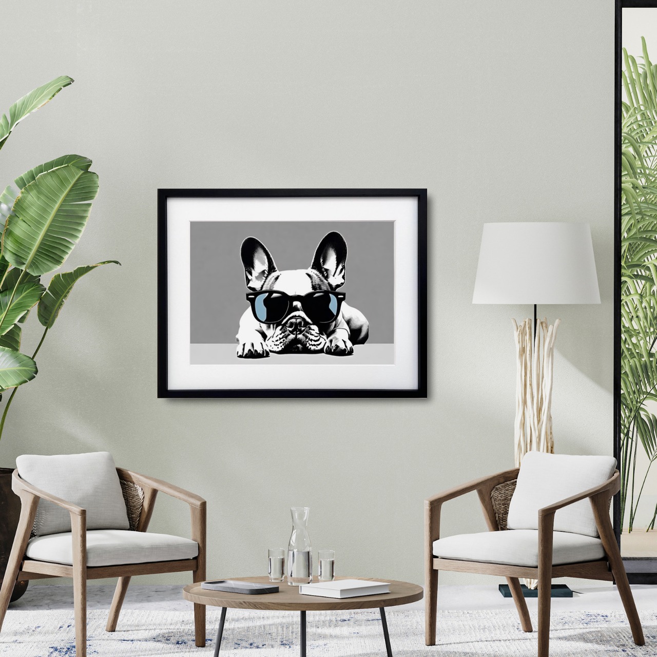 Cool Bulldog｜フレンチブルドッグのユーモアと都会性を融合したポップアートポスター｜遊び心ある空間をスタイリッシュに演出A2ポスター