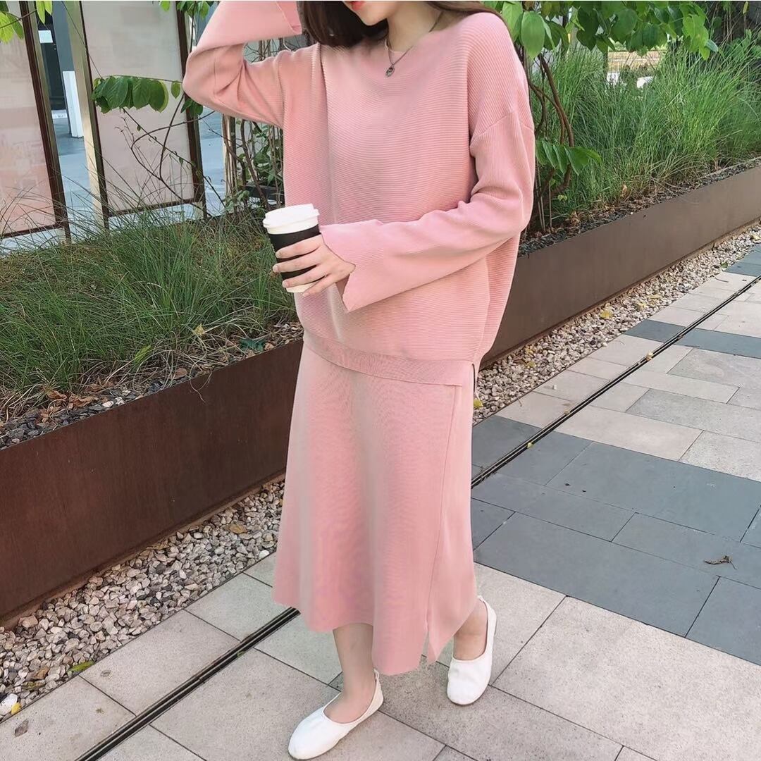 袖スリット　ニットセットアップ　AJ1050-D007