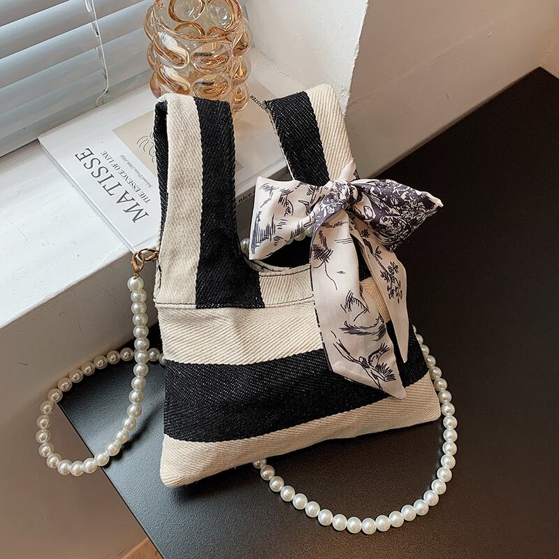 オータムパールチェーン 秋物 真珠 メッセンジャーバッグ 手作りハンドバック40494628529