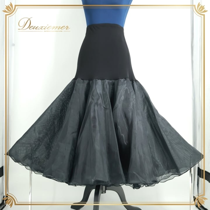 豪華】TAKA DANCE 社交ダンス衣装 ロングドレス ビジュー 羽 黒 TAKA