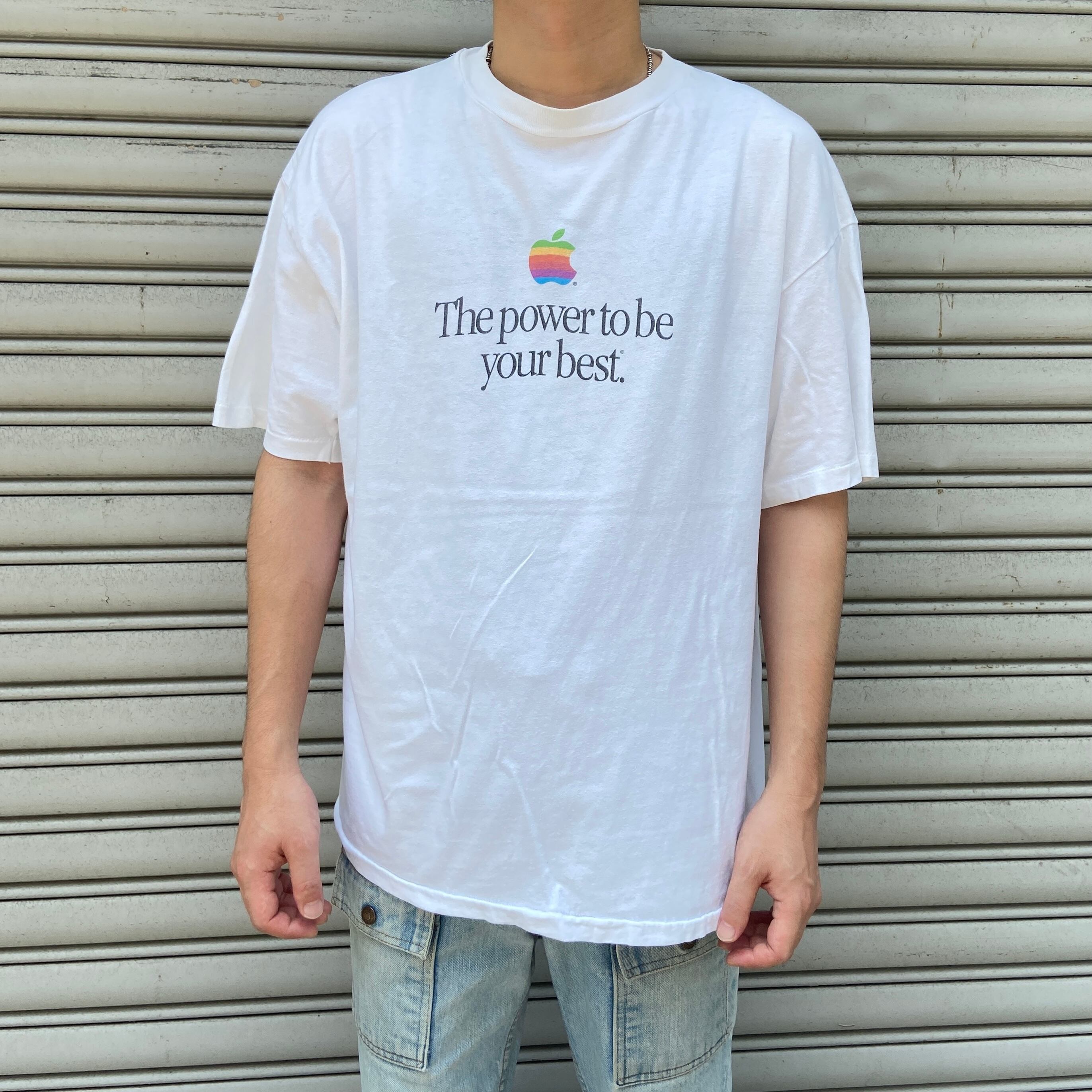 90s USA製 Apple アップル 企業ロゴTシャツ 企業T ホワイト XL | 古着