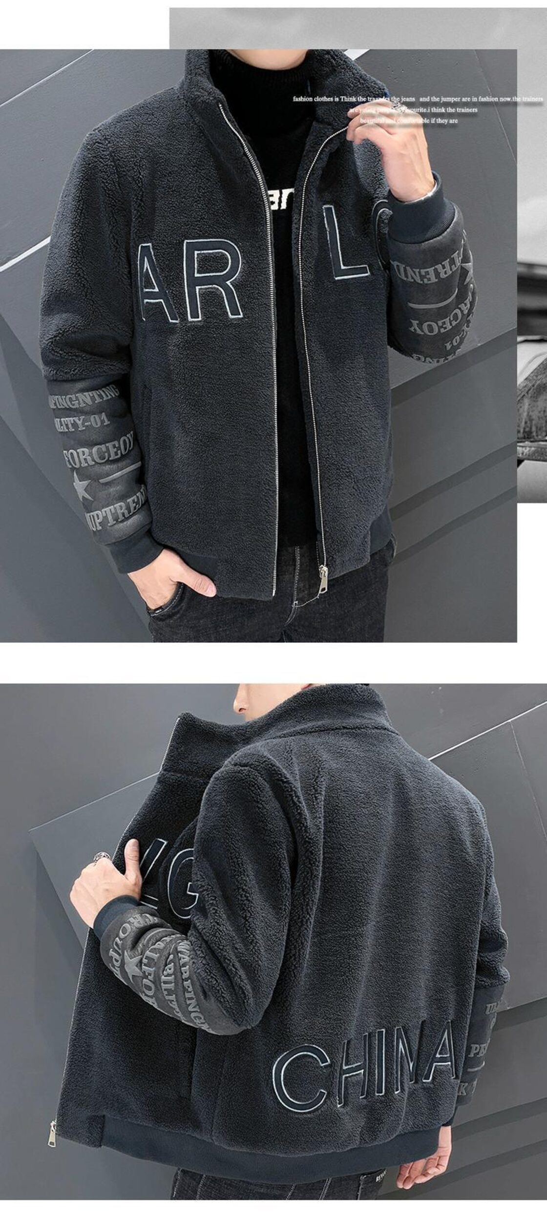 秋と冬のジャケットメンズ肥厚ラムフリースコットン服ユーススタイル 