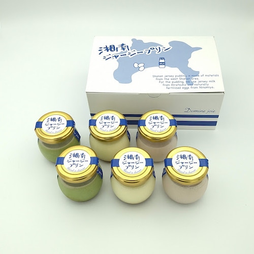 湘南ジャージープリン　3種詰合せ6個入り　プレーン・足柄抹茶・苺×各2個  Shonan Jersey Pudding assortment 6 pieces Plain, matcha, strawberry × 2 pieces each