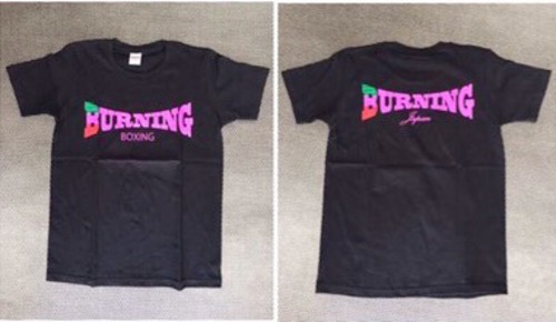 メキシコカラー BURNING Tシャツ ブラック×ピンク