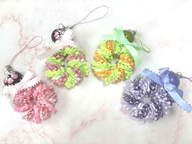 (レシピなし)【リックラックローズストラップ　キット♪ハワイアンリボンレイ】