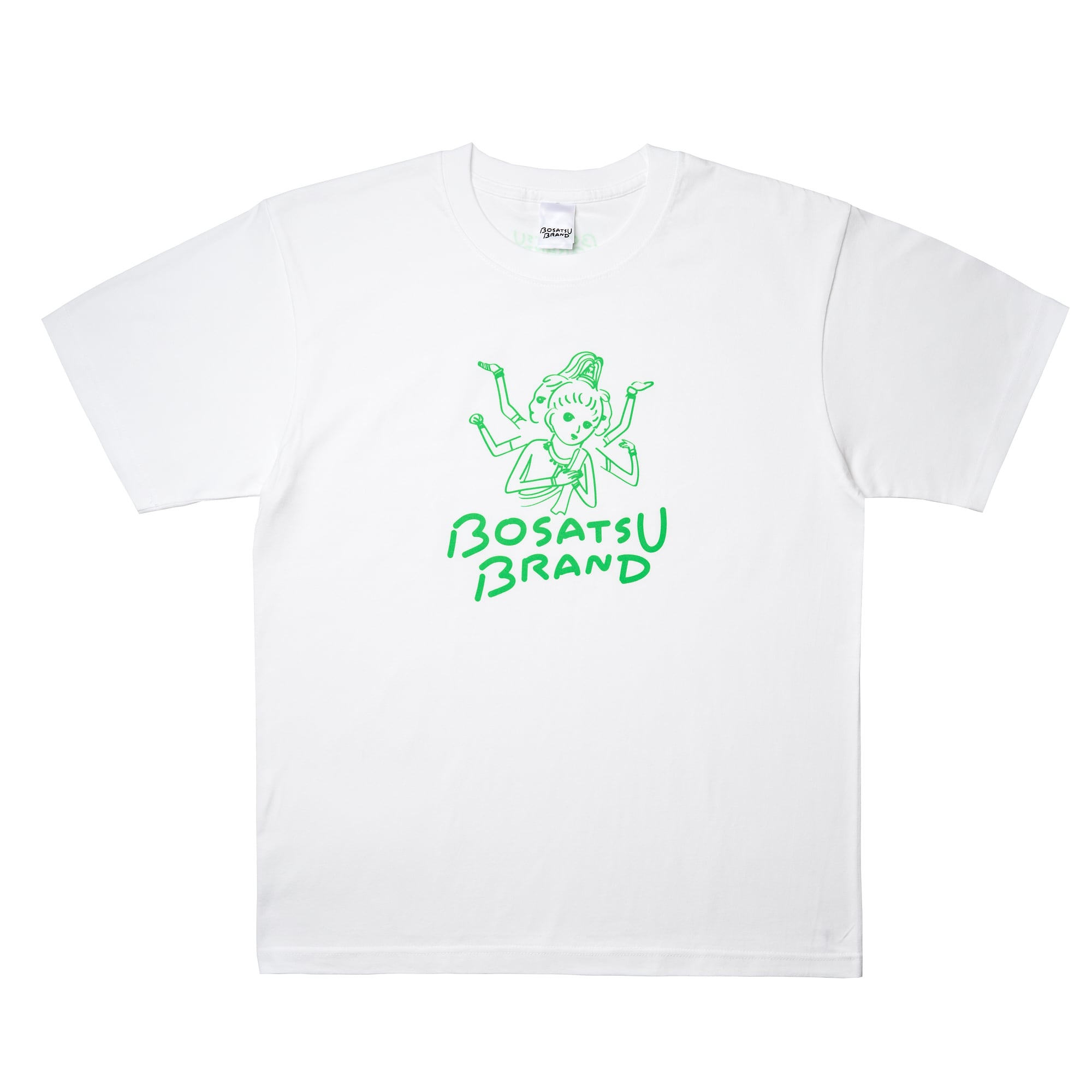復刻!)阿修羅 仏像 Tシャツ (プリント) ホワイト/蛍光グリーン 復刻!)阿修羅 仏像 Tシャツ (プリント) ホワイト/蛍光グリーン