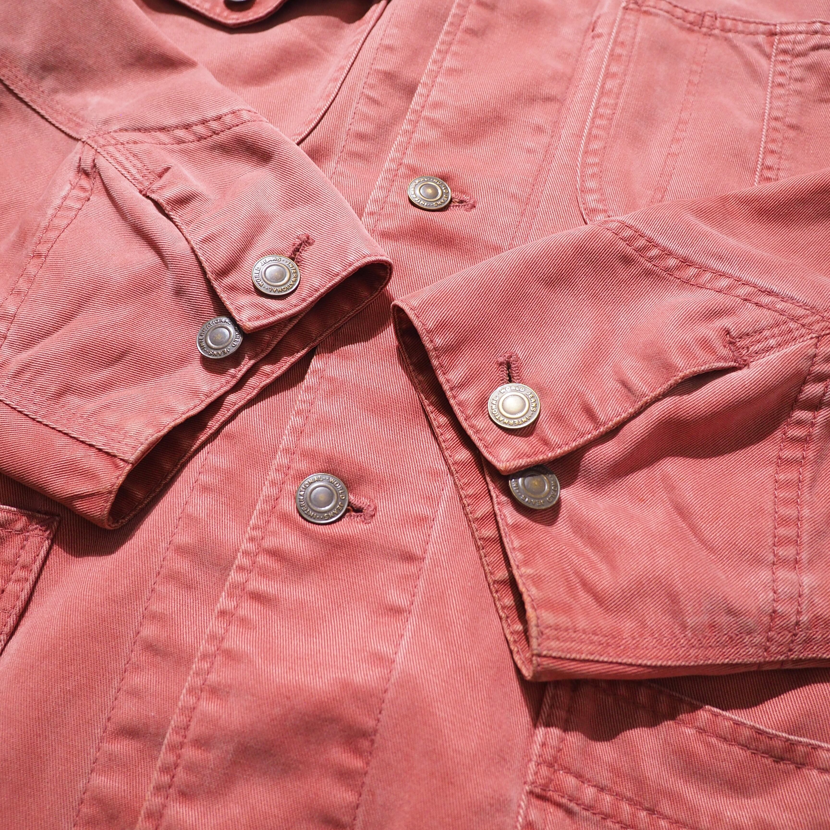 1980s " 紅鶴 " Beautiful Flamingo pink Color vintage Coverall jacket