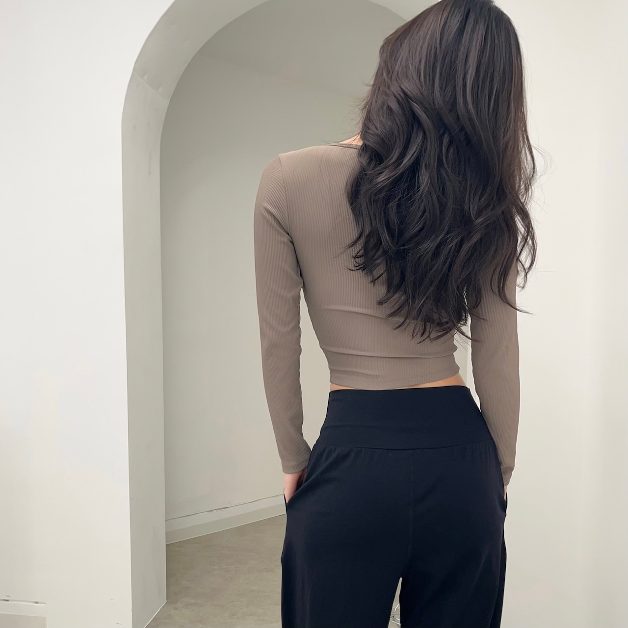 Cutting rib long sleeve 【3 colors】