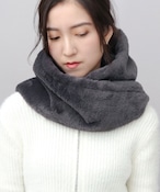 FMO-004 マフラー スヌード レディース フェイクファー ふわふわ あったか 防寒 ソフトタッチ ボリューム スヌードマフラー ネックウォーマー 無地 冬 通勤 通学 かわいい 上品 おしゃれ