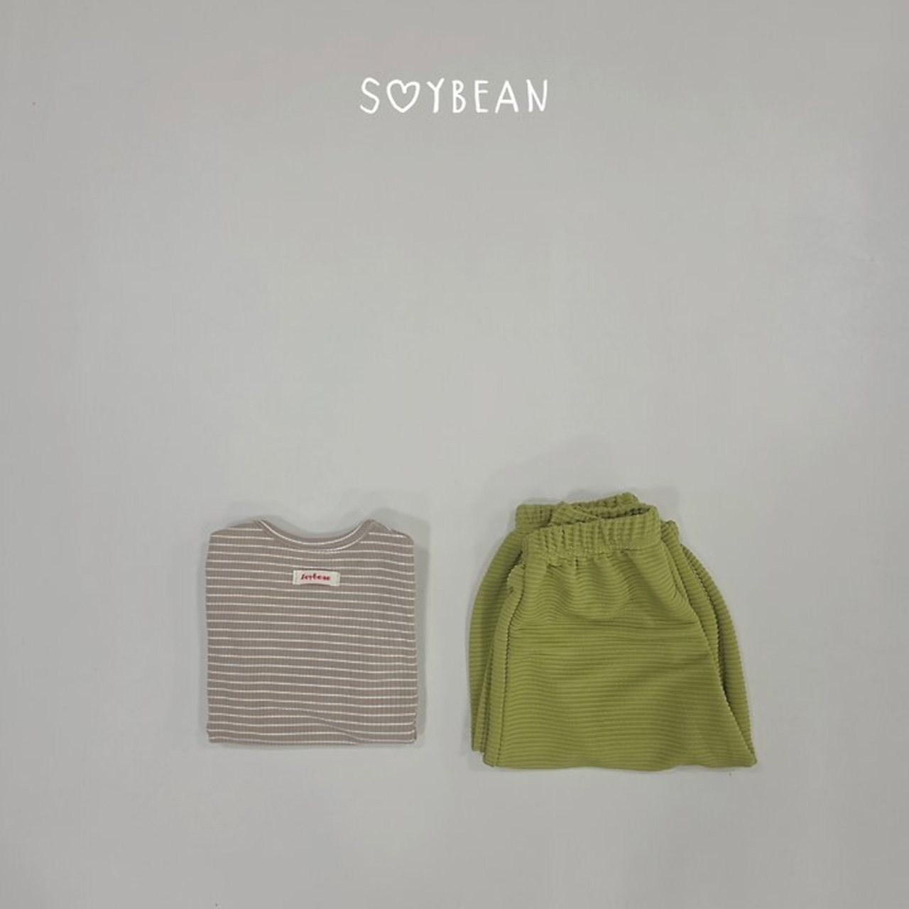 【取寄】SOYBEAN ジャムストライプ上下セット|秋服|韓国子供服| 26/AT
