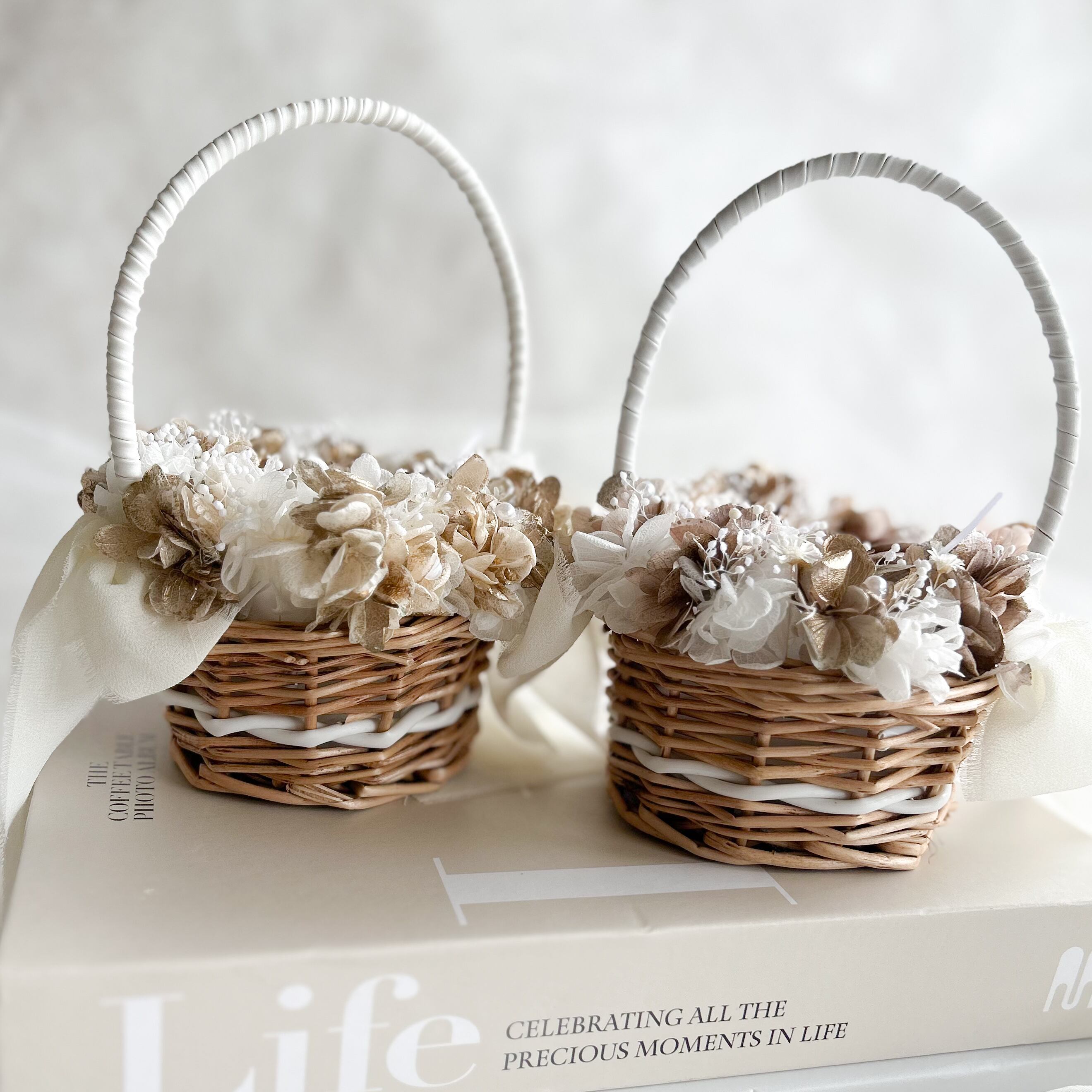 Beige rosepinkgold ringpillowset (2人用)