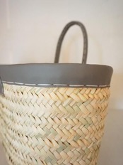 warang wayan革手革縁マルシェ浅(グレー)