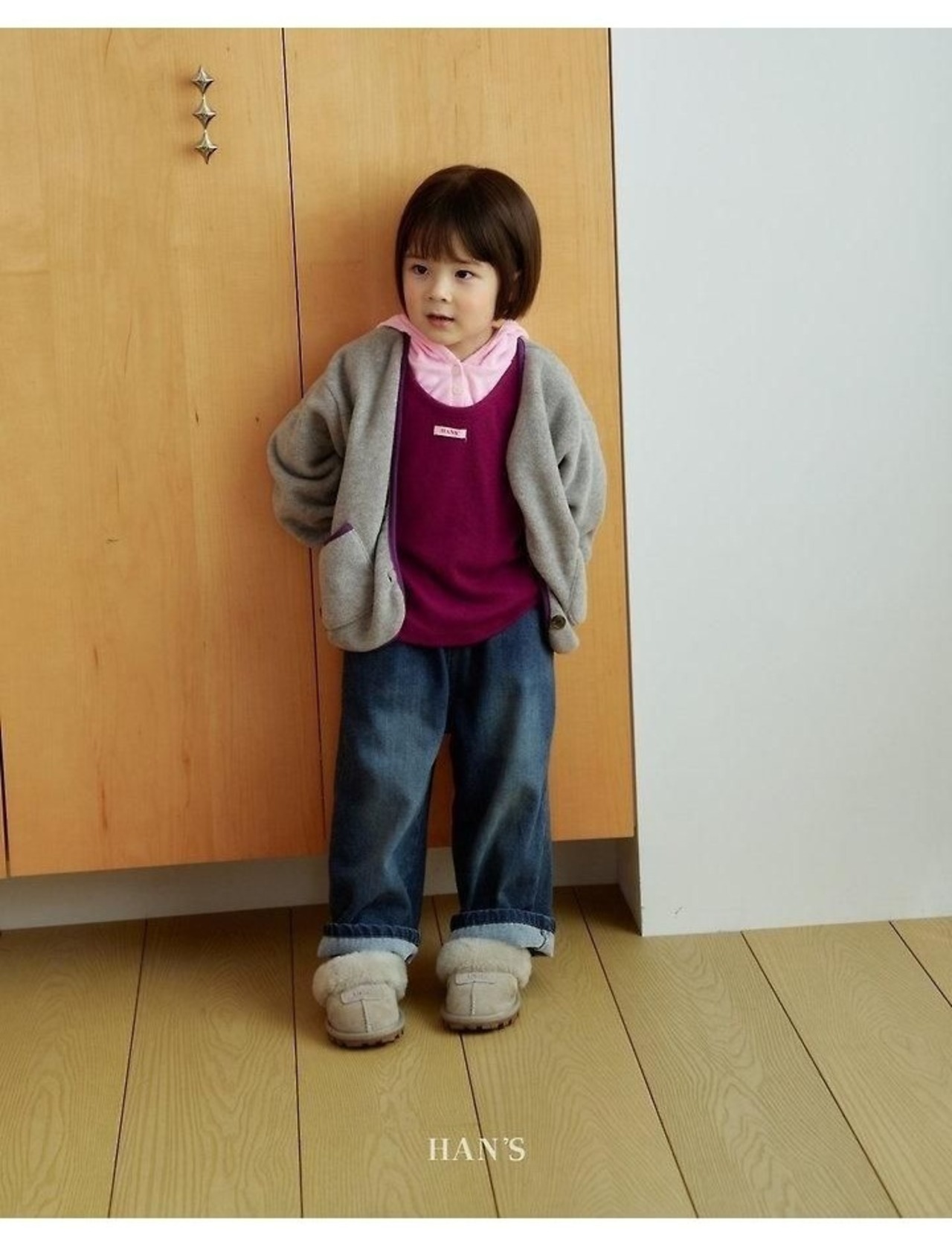 ハンス / Hans / 裏起毛デニムパンツ / 韓国子供服 / キッズ / 26winter〖取寄〗*XS~JS*