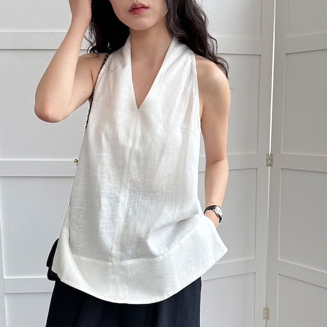 v-neck halter neck shirt 10944