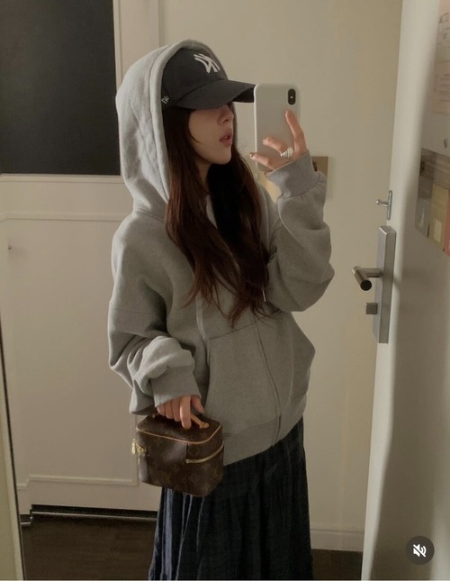 (予約) miel / Essential hood kimo zipup 3color