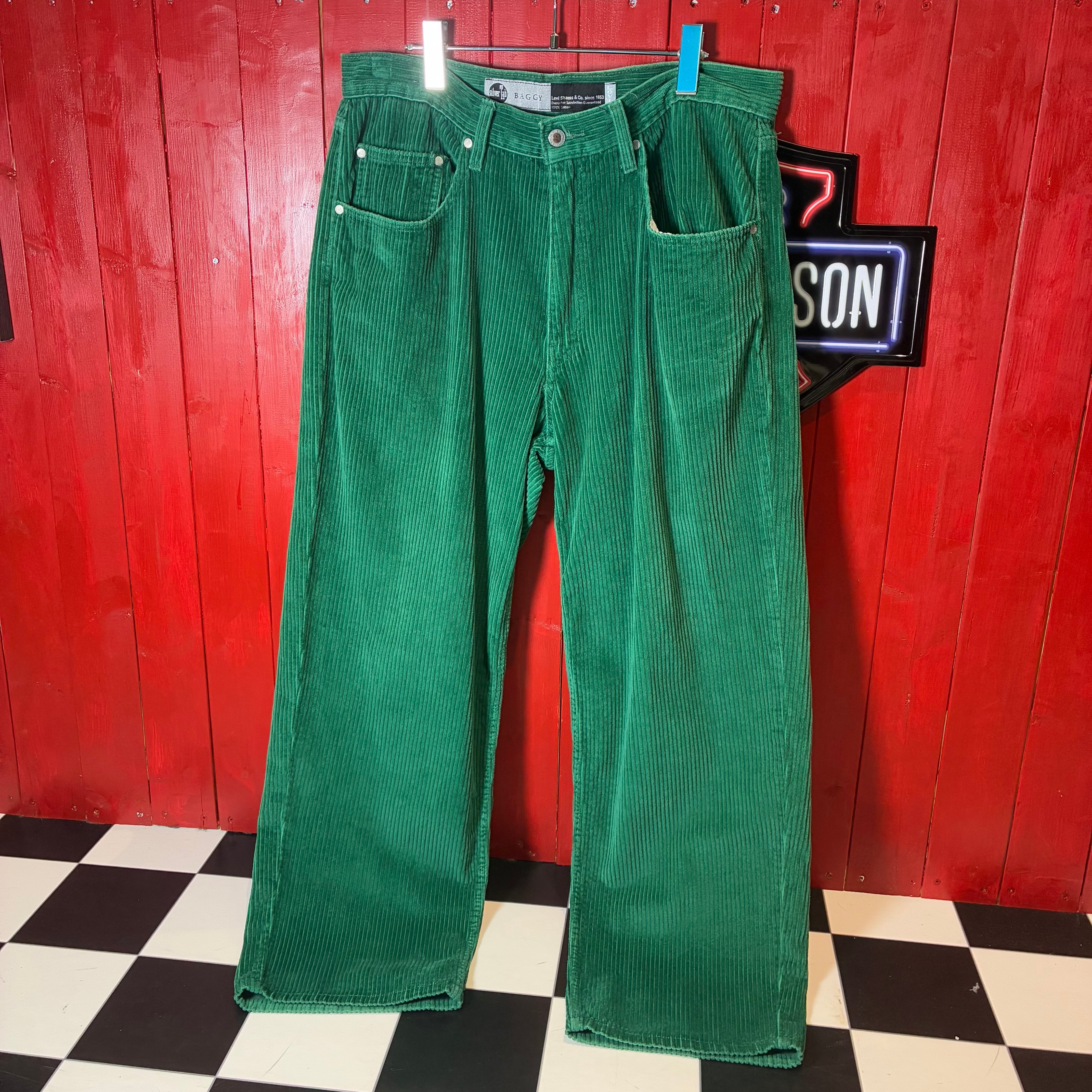 Levi's Silver Tab BAGGY 緑コーデュロイパンツ W34 リーバイス